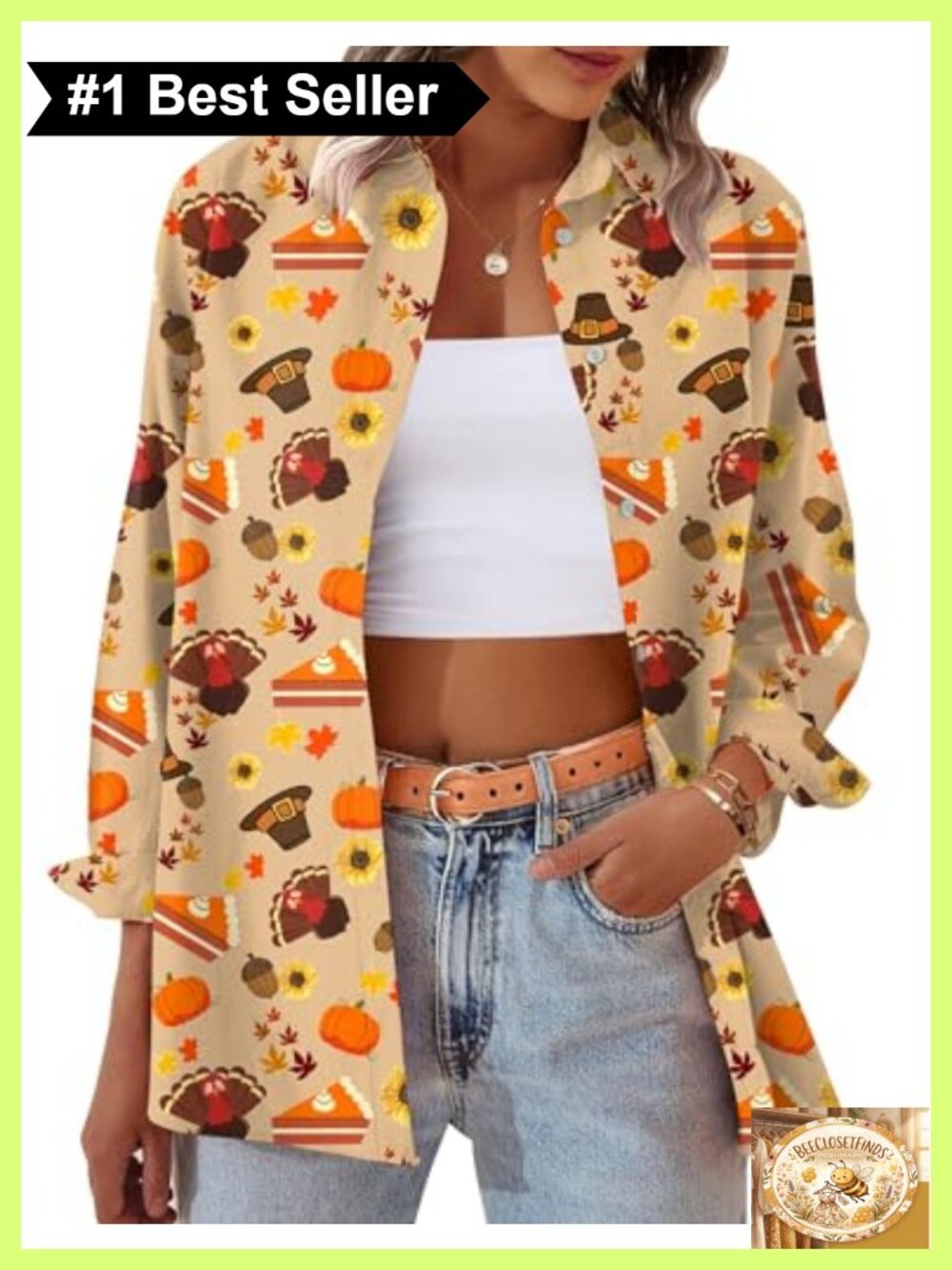 Womens Long Sleeve Button Down Graphic Blouse Polyester Regular Fit